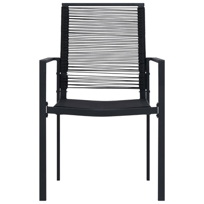 Chaises de jardin lot de 2 Rotin PVC Noir