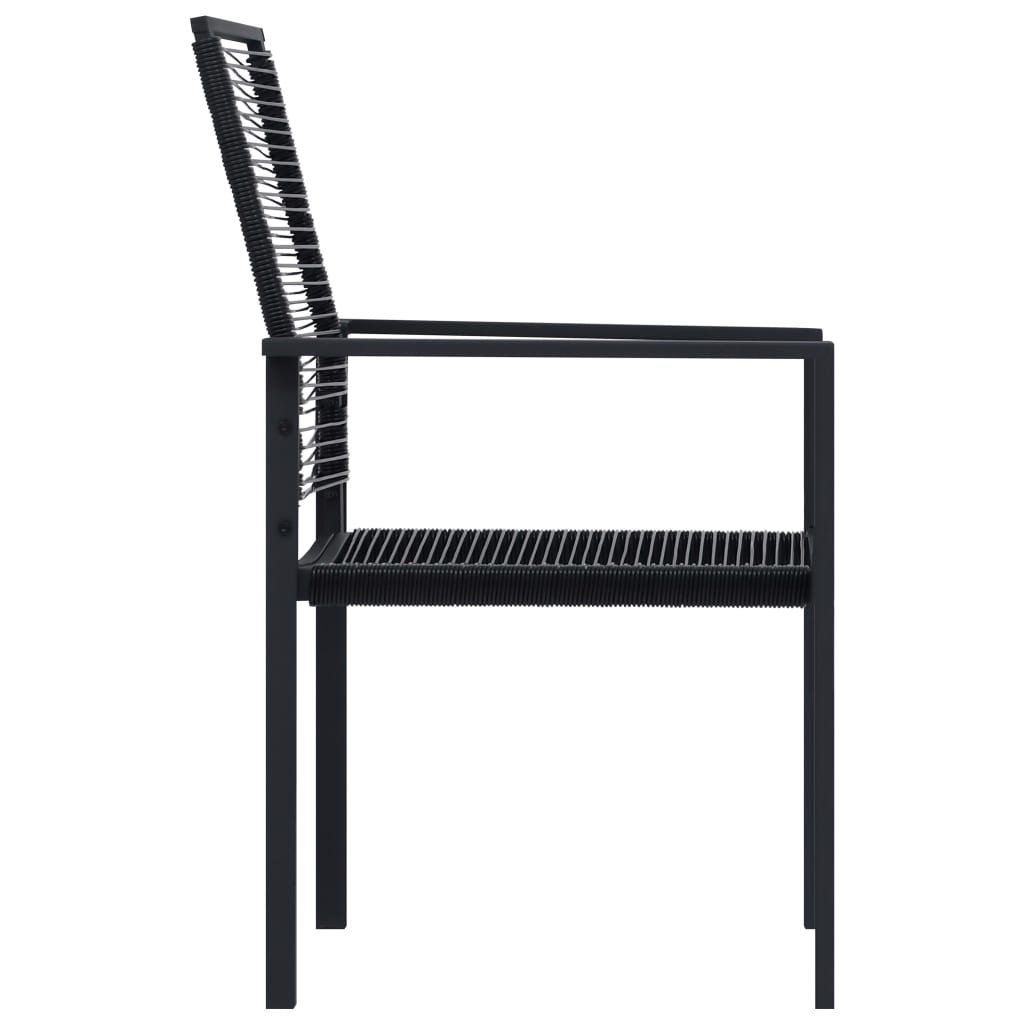 Chaises de jardin lot de 2 Rotin PVC Noir