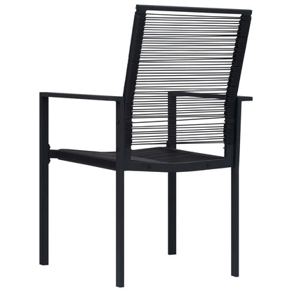 Chaises de jardin lot de 2 Rotin PVC Noir