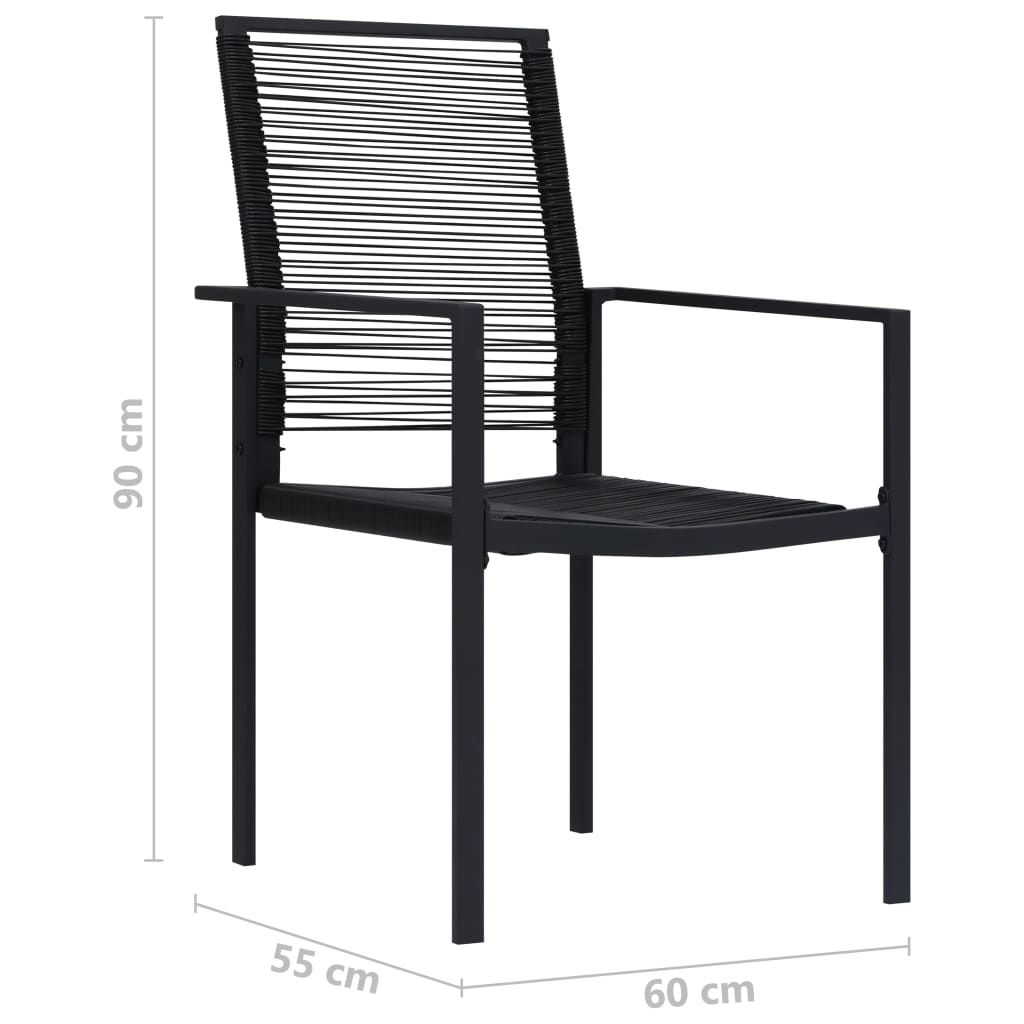 Chaises de jardin lot de 2 Rotin PVC Noir