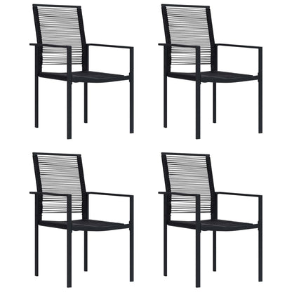 Chaises de jardin lot de 4 Rotin PVC Noir