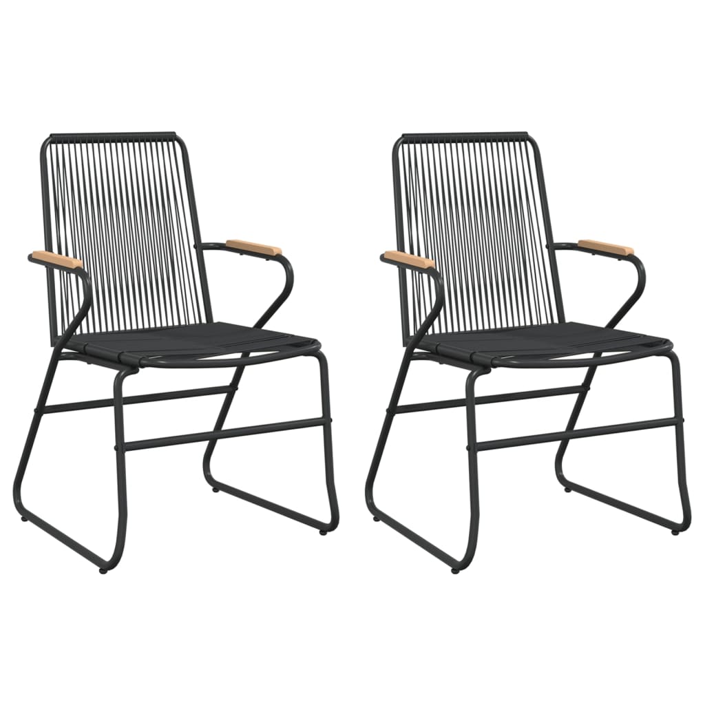 Chaises de jardin lot de 2 noir 58x59x85,5 cm Rotin PVC