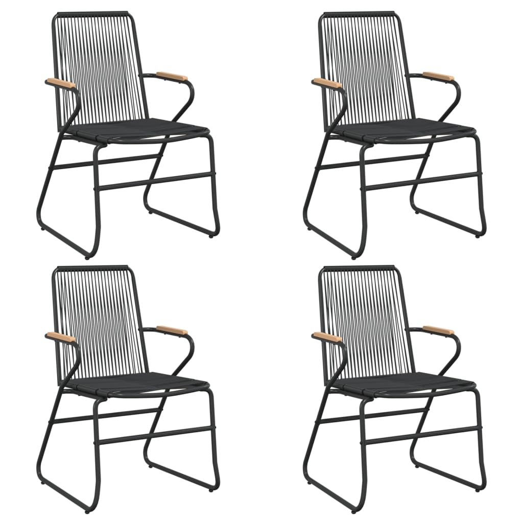 Chaises de jardin lot de 4 noir 58x59x85,5 cm rotin PVC