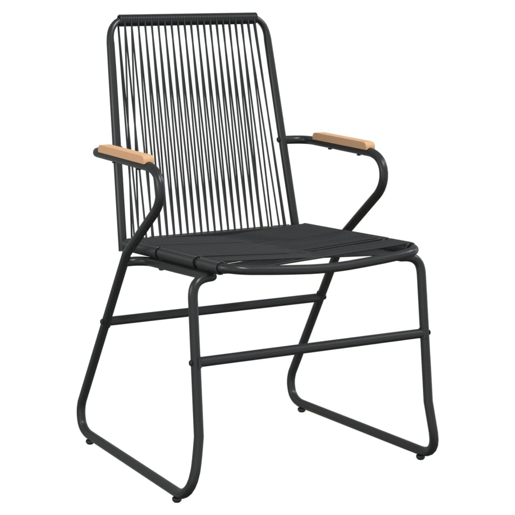 Chaises de jardin lot de 4 noir 58x59x85,5 cm rotin PVC