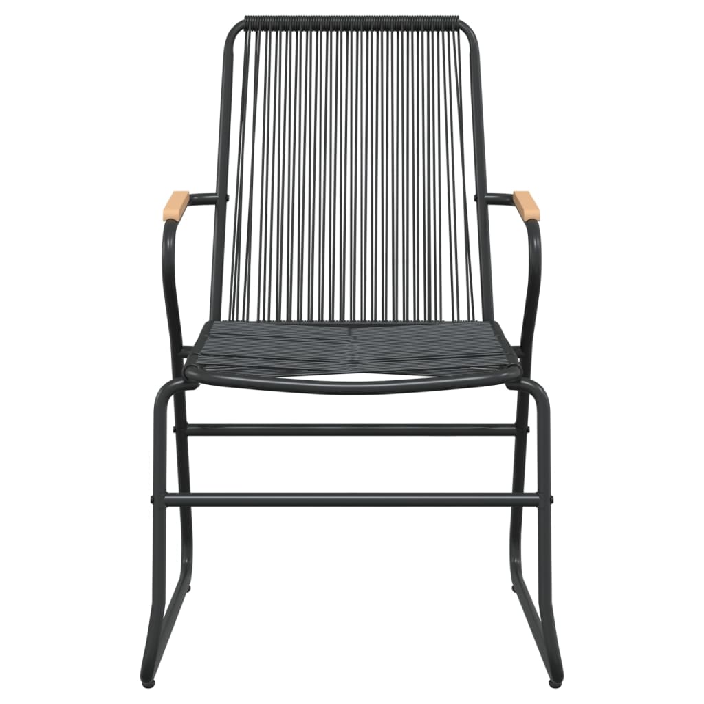 Chaises de jardin lot de 4 noir 58x59x85,5 cm rotin PVC