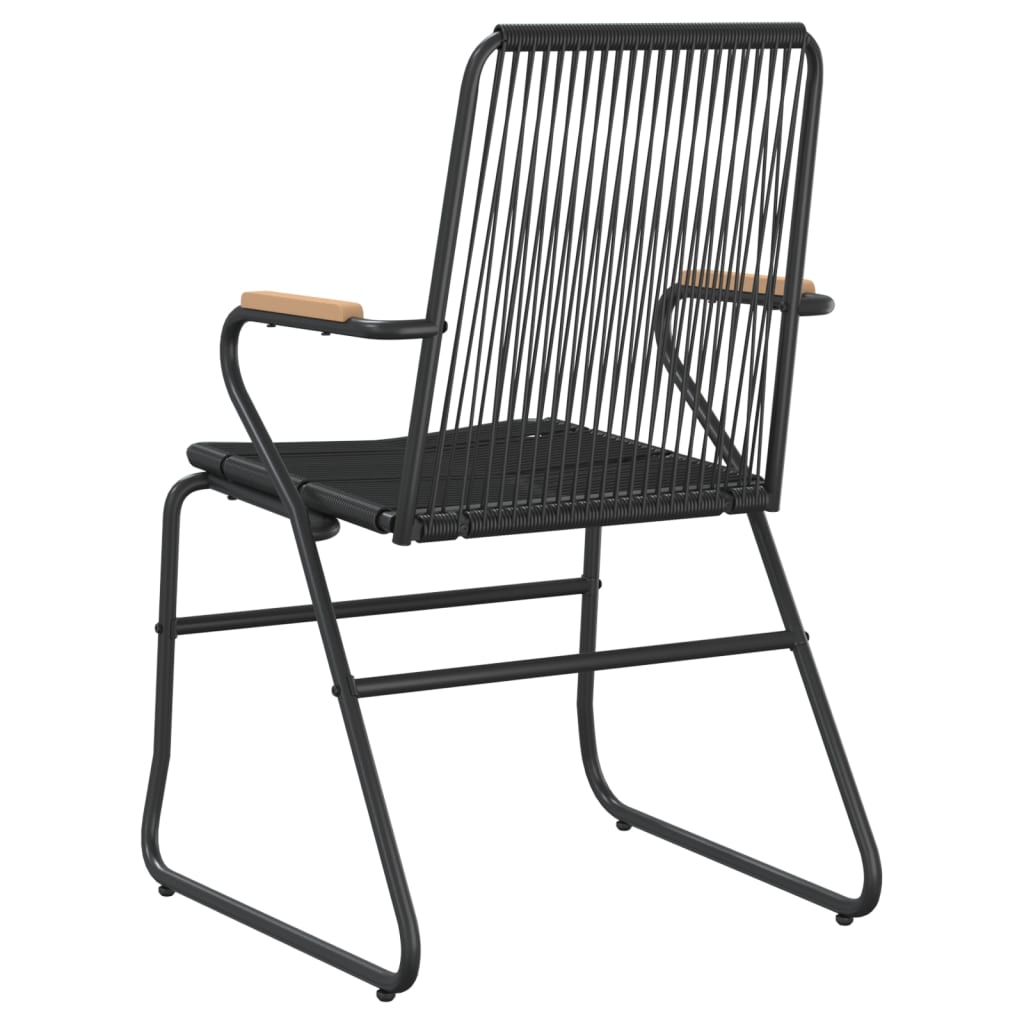 Chaises de jardin lot de 4 noir 58x59x85,5 cm rotin PVC