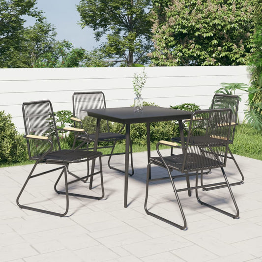 Chaises de jardin lot de 4 noir 58x59x85,5 cm rotin PVC