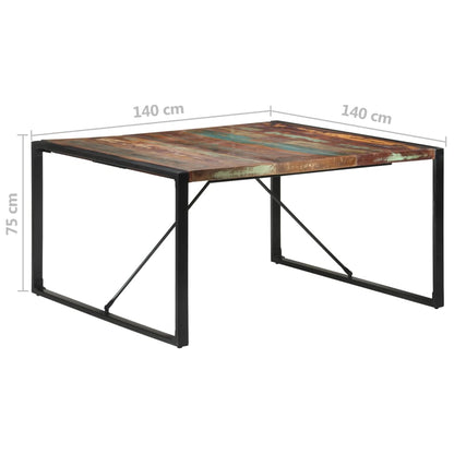 Table à manger 140x140x75 cm Bois de récupération massif