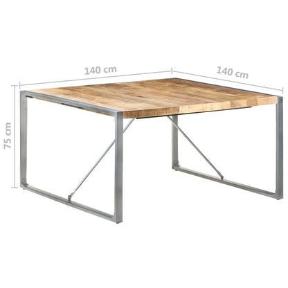 Table à manger 140x140x75 cm Bois de manguier brut