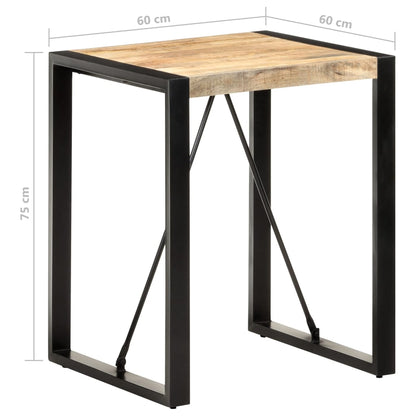 Table à manger 60x60x75 cm Bois de manguier massif brut