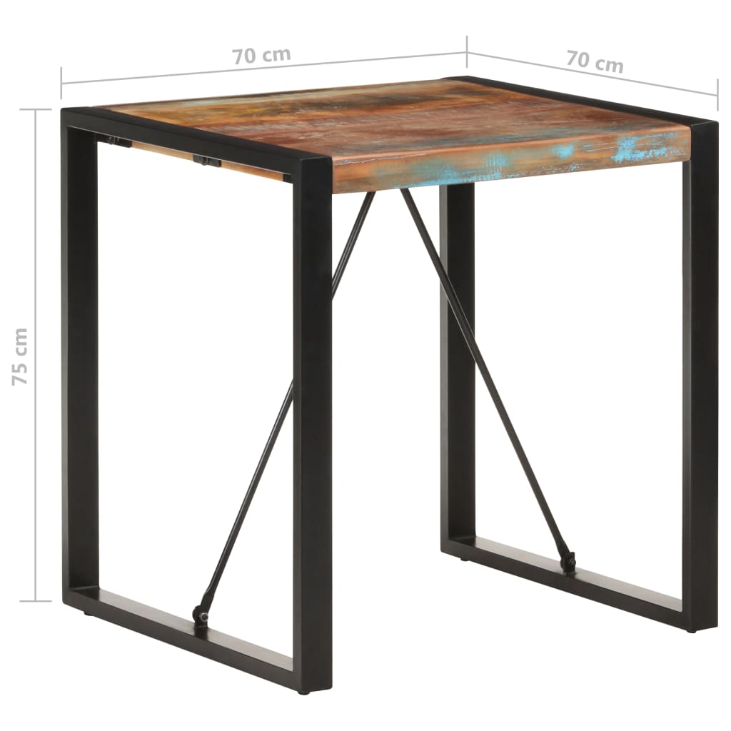 Table à manger 70x70x75 cm Bois de récupération massif