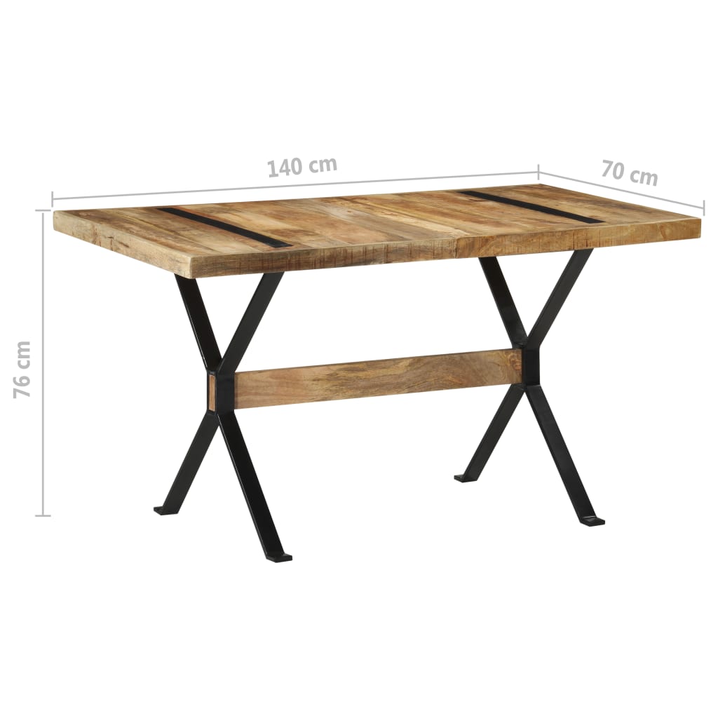 Table à manger 140x70x76 cm Bois de manguier brut