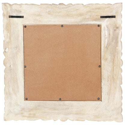 Miroir Blanc 50x50 cm Bois de manguier massif