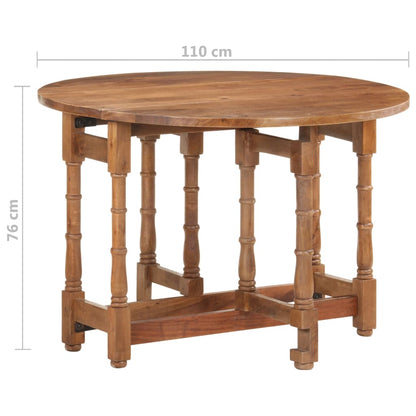 Table à manger Rond 110x76 cm Bois de manguier massif