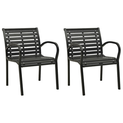 Chaises de jardin lot de 2 Acier et WPC Noir