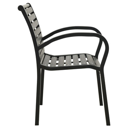 Chaises de jardin lot de 2 Acier et WPC Noir