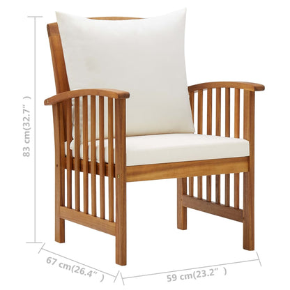 Chaises de jardin avec coussins lot de 2 Bois d'acacia massif