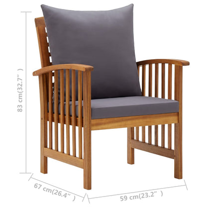 Chaises de jardin avec coussins lot de 2 Bois d'acacia massif