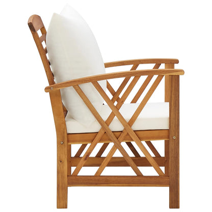 Chaises de jardin avec coussins lot de 2 Bois d'acacia massif