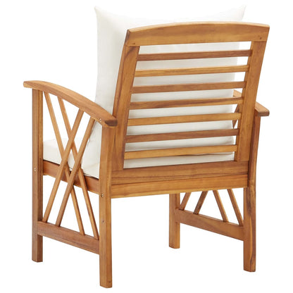 Chaises de jardin avec coussins lot de 2 Bois d'acacia massif