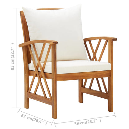 Chaises de jardin avec coussins lot de 2 Bois d'acacia massif