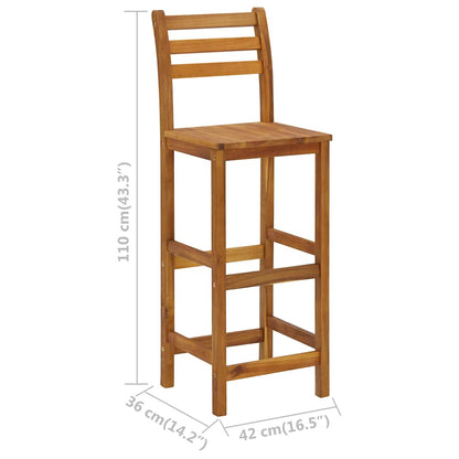 Tabourets de bar lot de 4 bois d'acacia solide