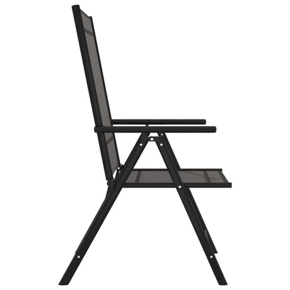 Chaises de jardin pliables lot de 6 Textilène Noir