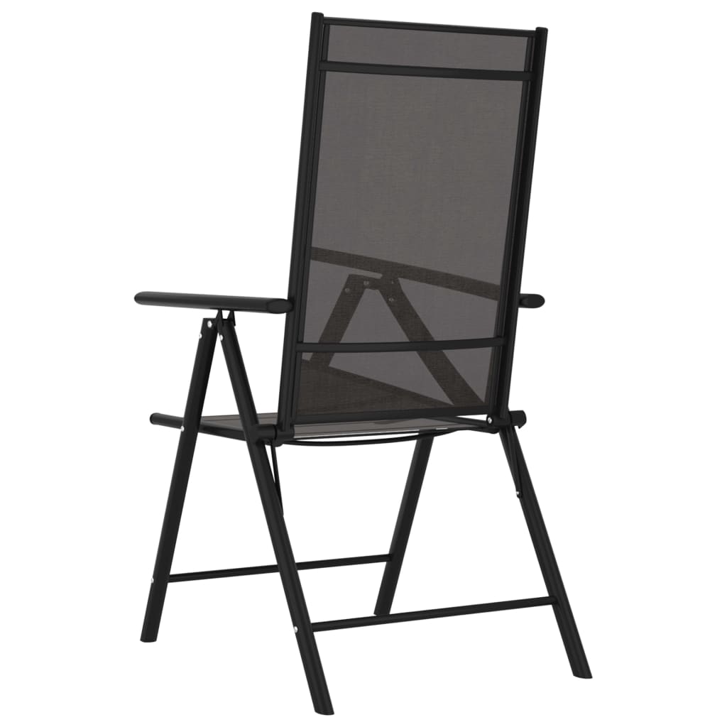 Chaises de jardin pliables lot de 6 Textilène Noir