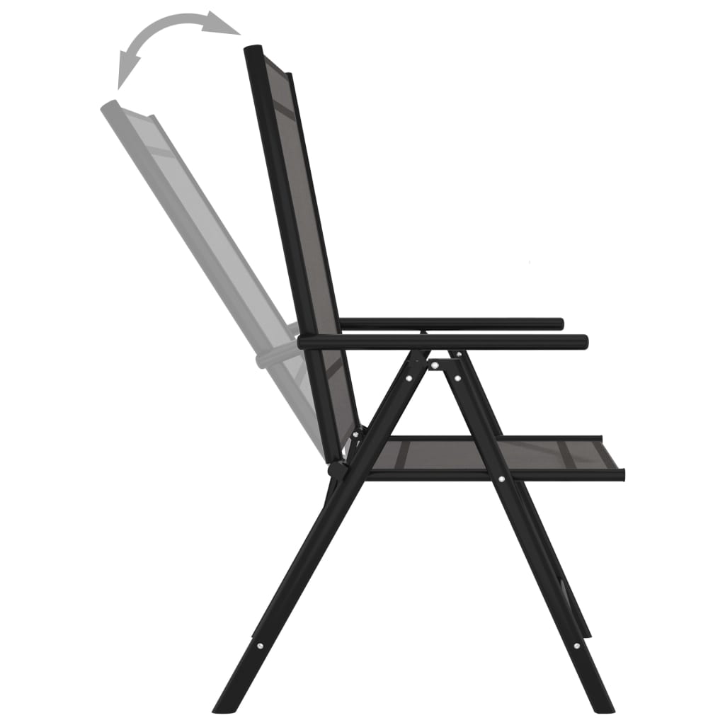 Chaises de jardin pliables lot de 6 Textilène Noir