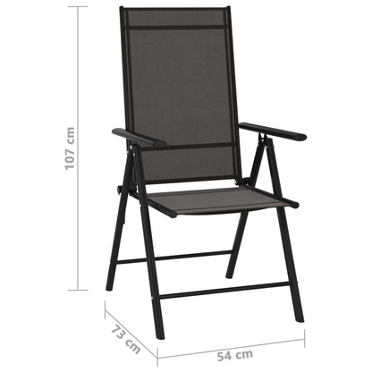 Chaises de jardin pliables lot de 6 Textilène Noir