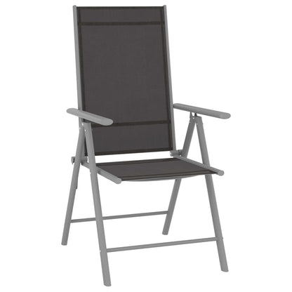 Chaises de jardin pliables lot de 2 Textilène Noir