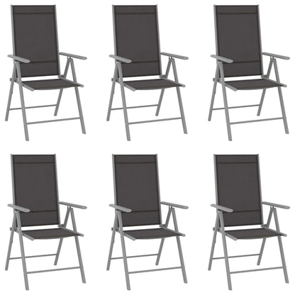 Chaises de jardin pliables lot de 6 Textilène Noir