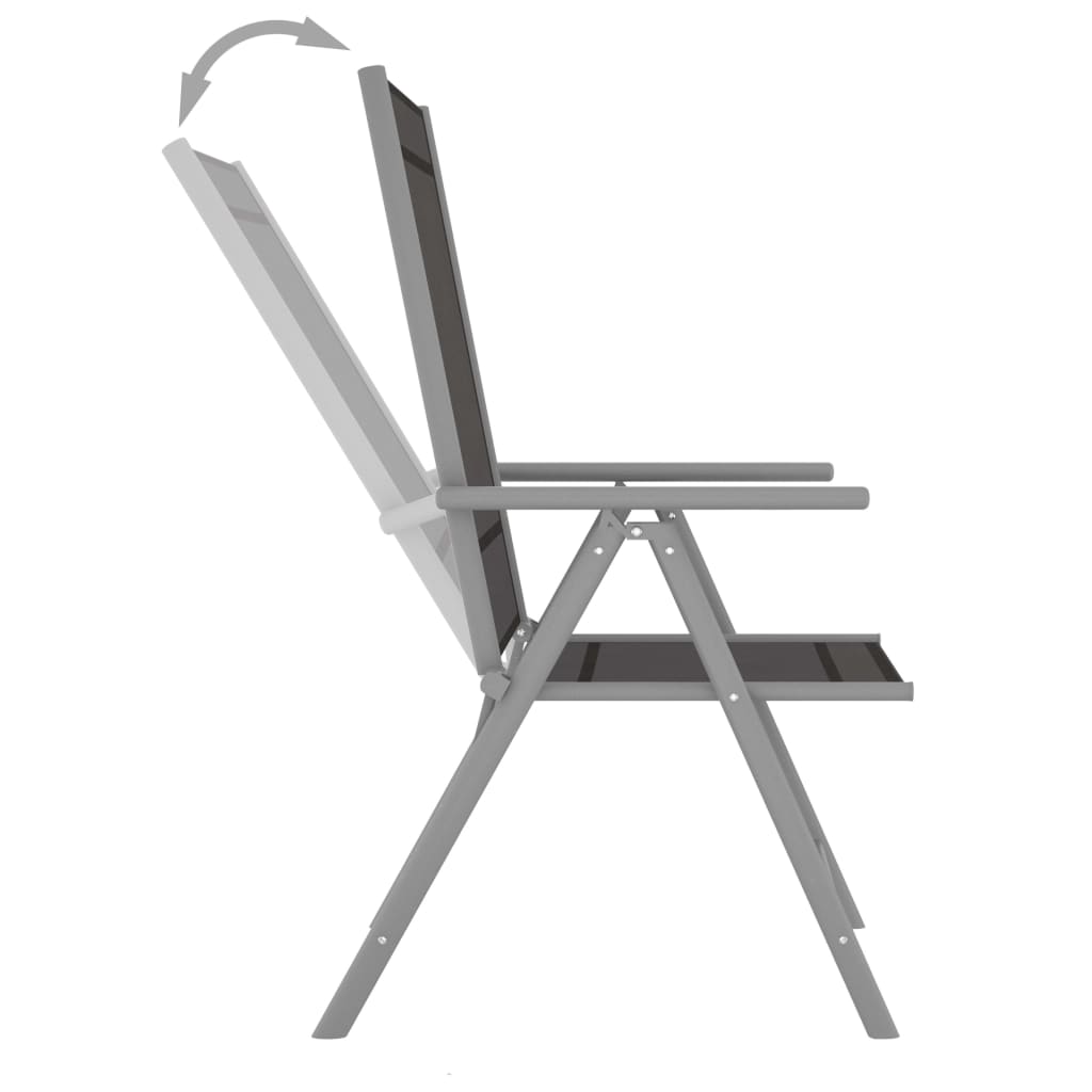 Chaises de jardin pliables lot de 6 Textilène Noir