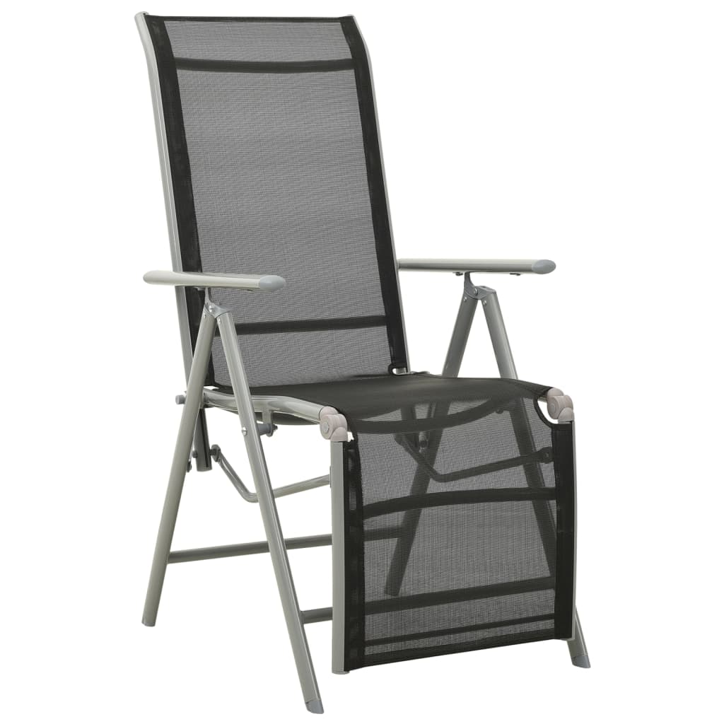 Chaises de jardin lot de 2 Textilène et aluminium Argenté