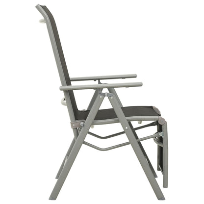 Chaises de jardin lot de 2 Textilène et aluminium Argenté