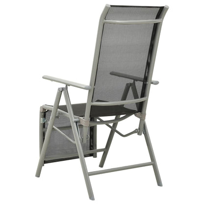 Chaises de jardin lot de 2 Textilène et aluminium Argenté