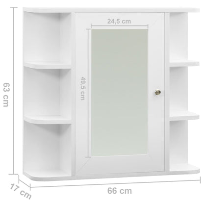 Armoire à miroir de salle de bain Blanc 66x17x63 cm MDF