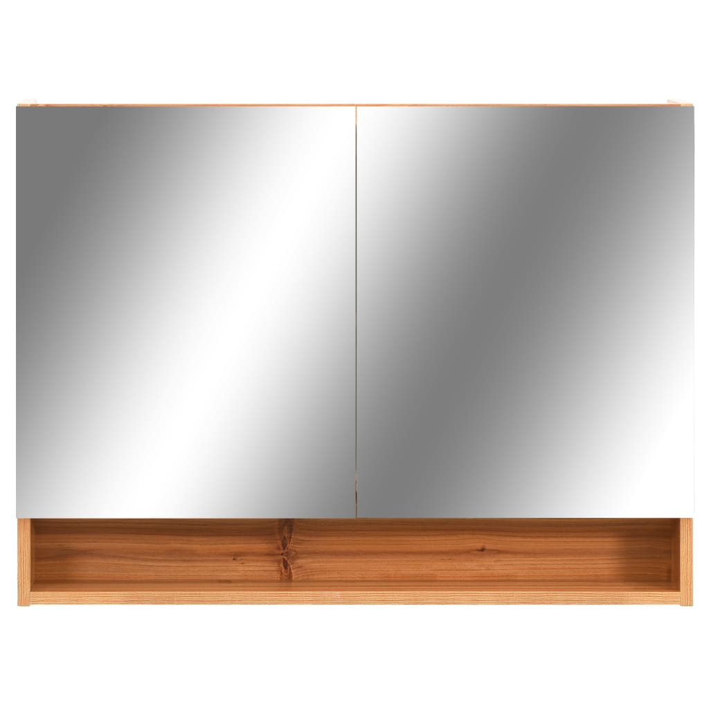 Armoire à miroir de salle de bain LED Chêne 80x15x60 cm MDF