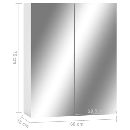 Armoire à miroir de salle de bain Blanc 60x15x75 cm MDF