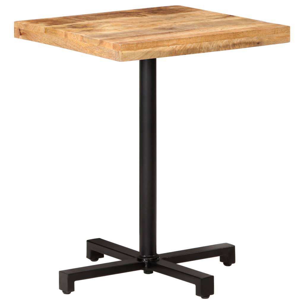 Table de bistro Carrée 60x60x75 cm Bois de manguier brut