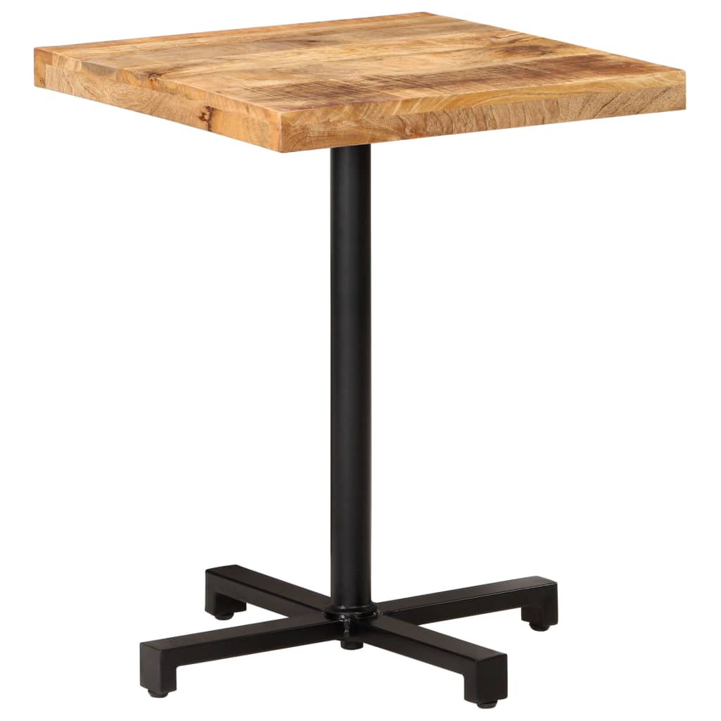 Table de bistro Carrée 60x60x75 cm Bois de manguier brut