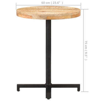 Table de bistro Ronde Ø60x75 cm Bois de manguier brut