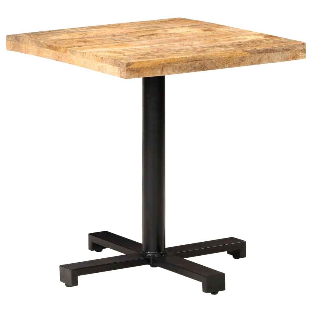 Table de bistro Carrée 70x70x75 cm Bois de manguier brut