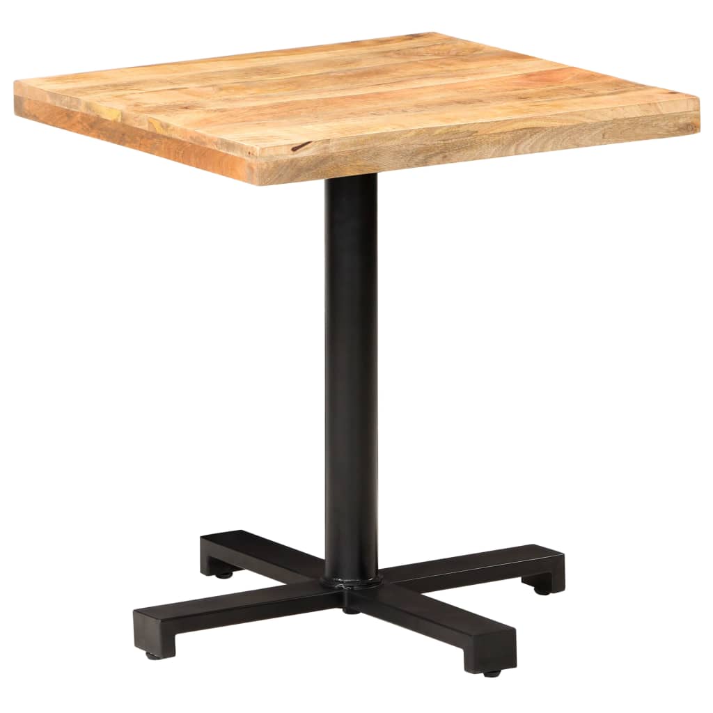 Table de bistro Carrée 70x70x75 cm Bois de manguier brut