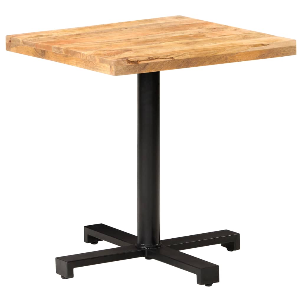 Table de bistro Carrée 70x70x75 cm Bois de manguier brut