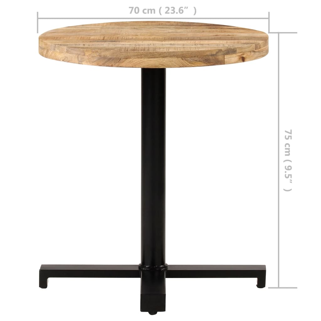 Table de bistro Ronde Ø70x75 cm Bois de manguier brut