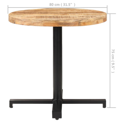 Table de bistro Ronde Ø80x75 cm Bois de manguier brut