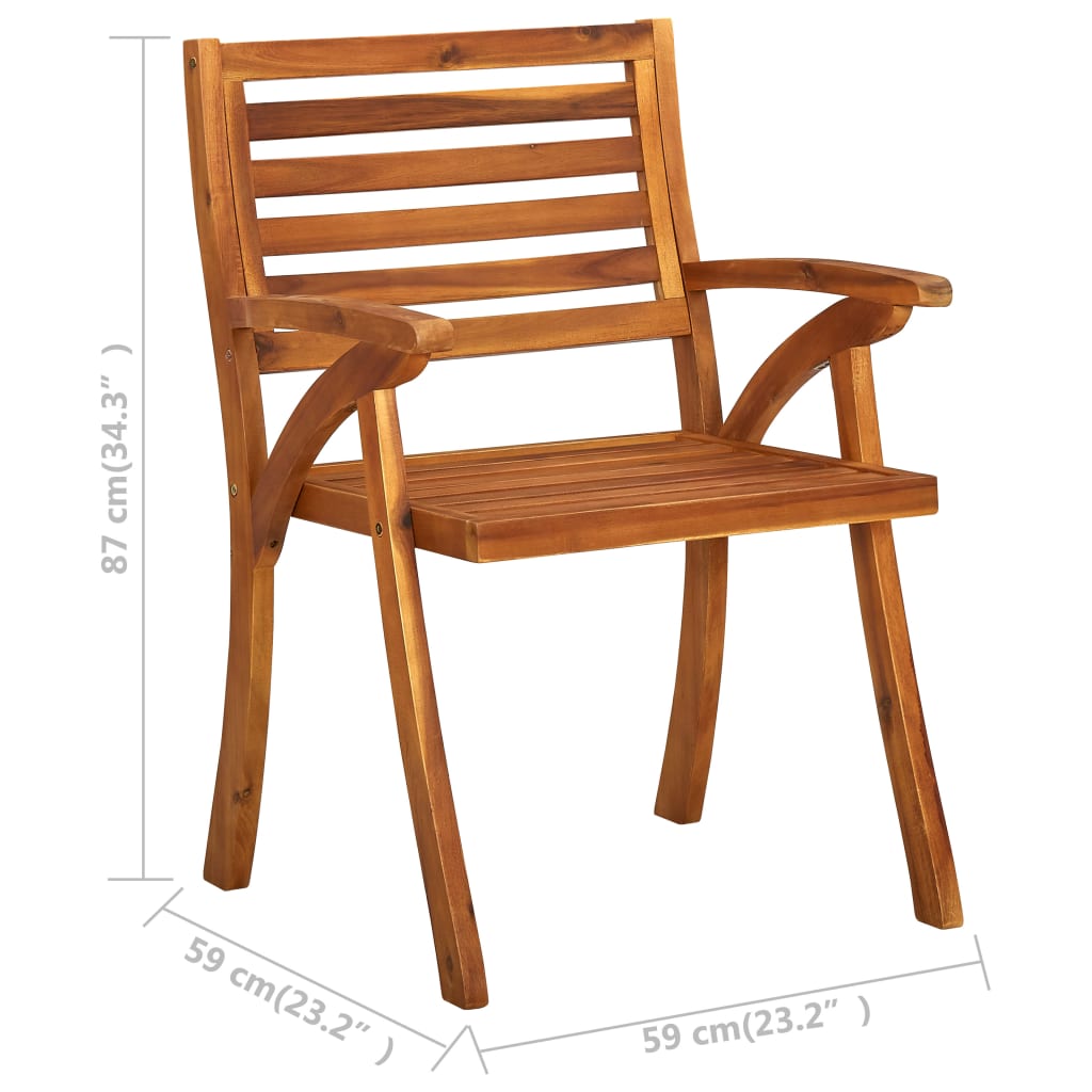 Chaises de jardin lot de 2 Bois d'acacia solide