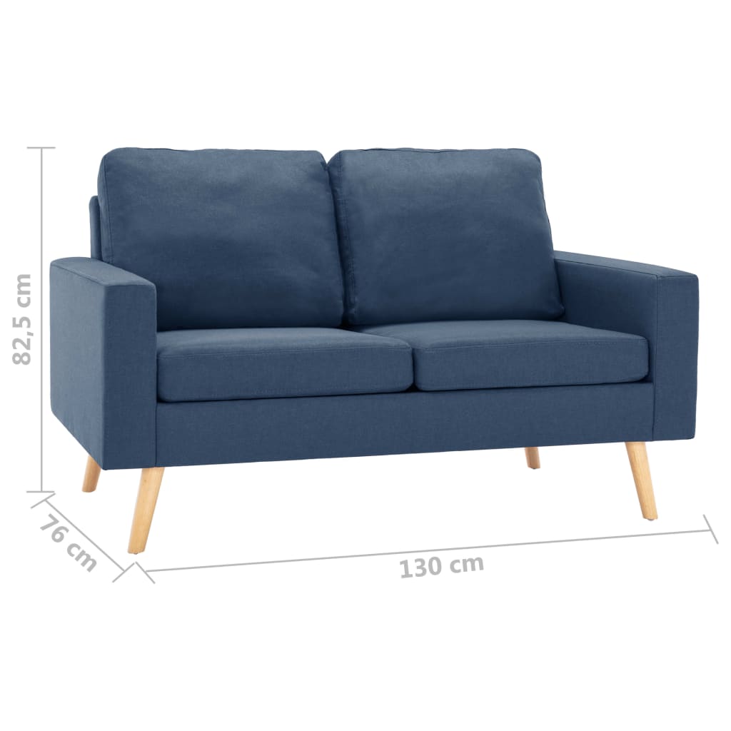 Ensemble de canapé 2 pcs Tissu Bleu