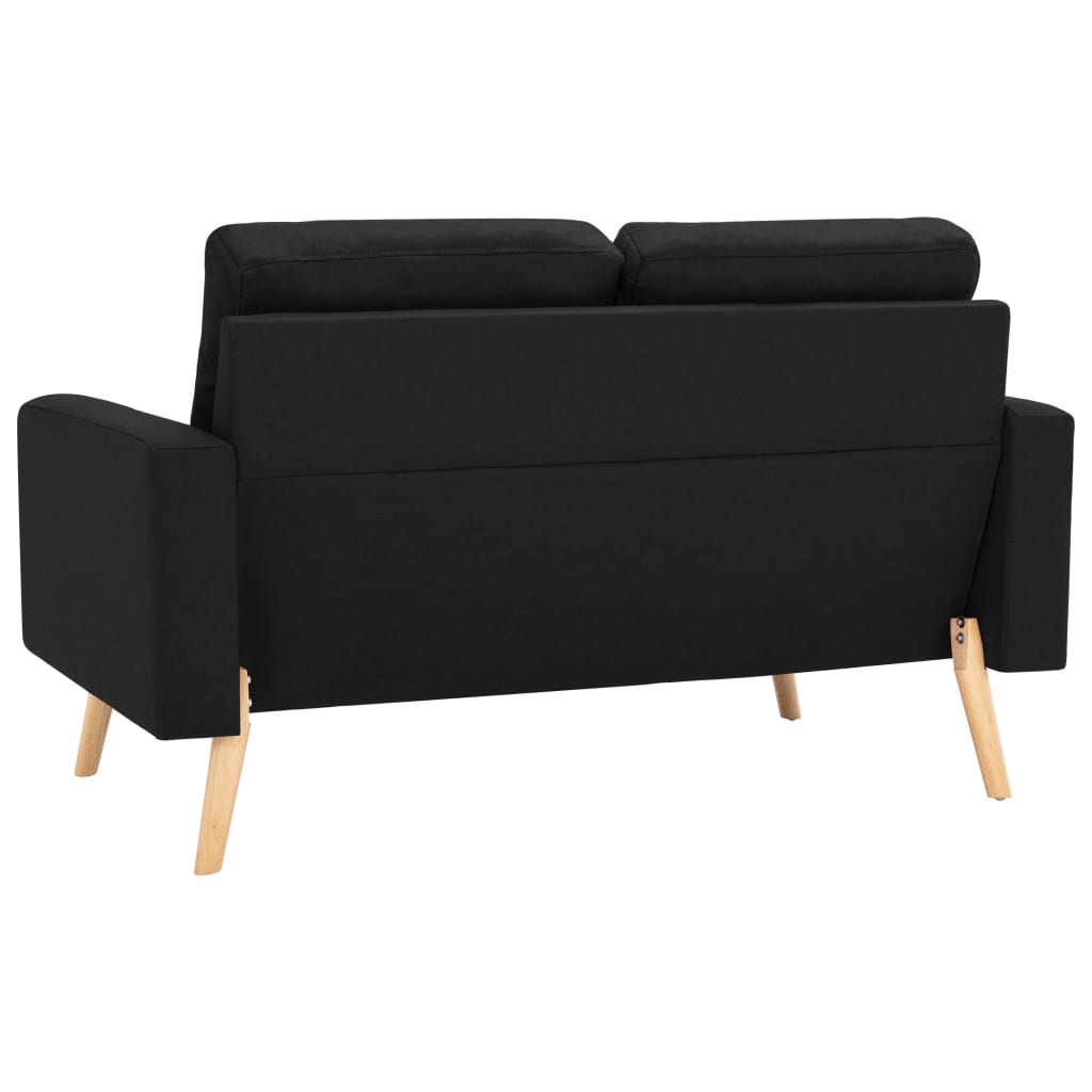 Ensemble de canapés 2 pcs Tissu Noir